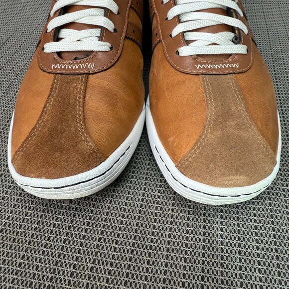 Adidas Golf Mens Size 11.5 Tan & Black Spikeless golf shoes leather suede - Picture 4 of 8
